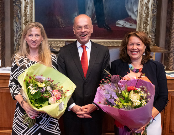 Vlnr: Arda Gerkens (SP), Jan Anthonie Bruijn (VVD) en Jopie Nooren (PvdA)