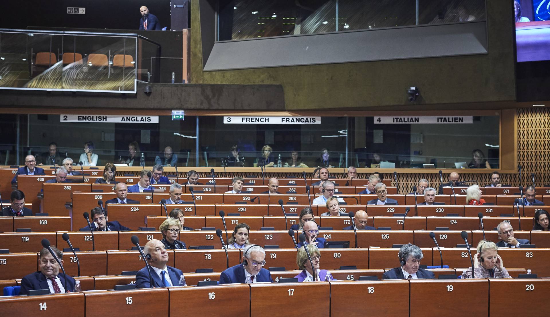 Kamerleden vergaderen in Straatsburg voor de Raad van Europa