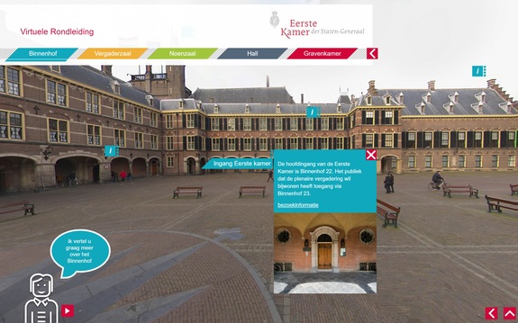 De virtuele rondleiding begint op het Binnenhof