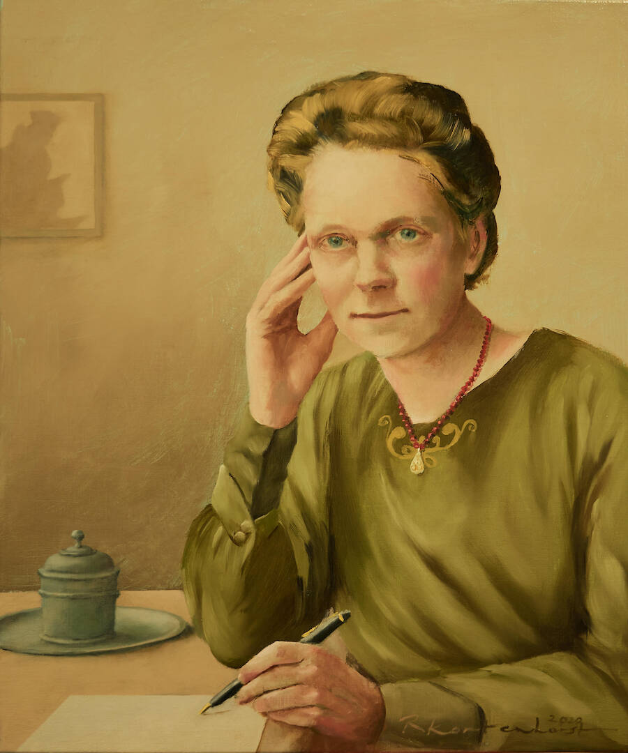 Portret van Carry Pothuis-Smit, geschilderd door Rudolf Kortenhorst
