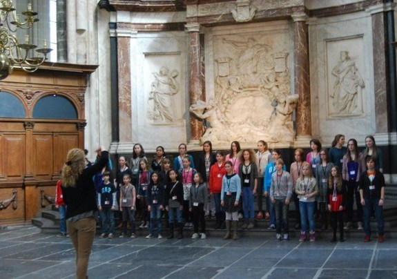 Repetitie Nieuw Amsterdams Kinderkoor in De Nieuwe Kerk