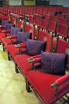 Prinsjesdag 2012. Zetels waar leden van de Koninklijke Familie zullen plaatsnemen.