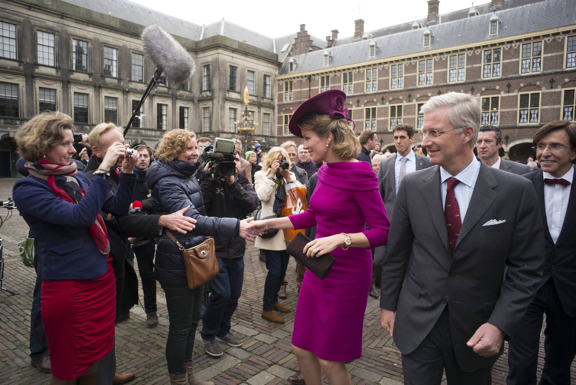 Koning Filip en Koningin Mathilde op het Binnenhof 