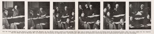 Het parlementaire duel in de Senaat. Foto Erich Salomon, in: Het Leven, 29 feb. 1936.