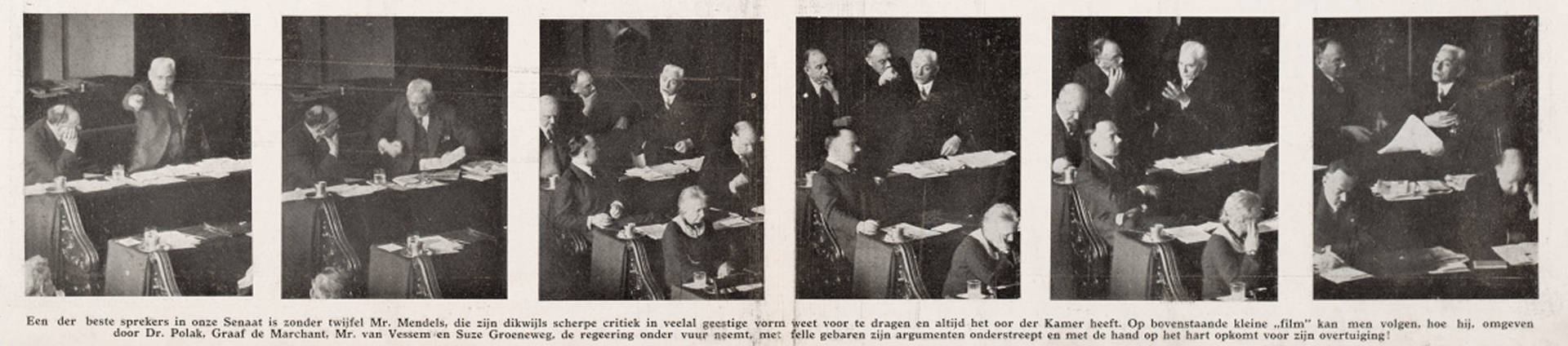 Het parlementaire duel in de Senaat. Foto Erich Salomon, in: Het Leven, 29 feb. 1936.