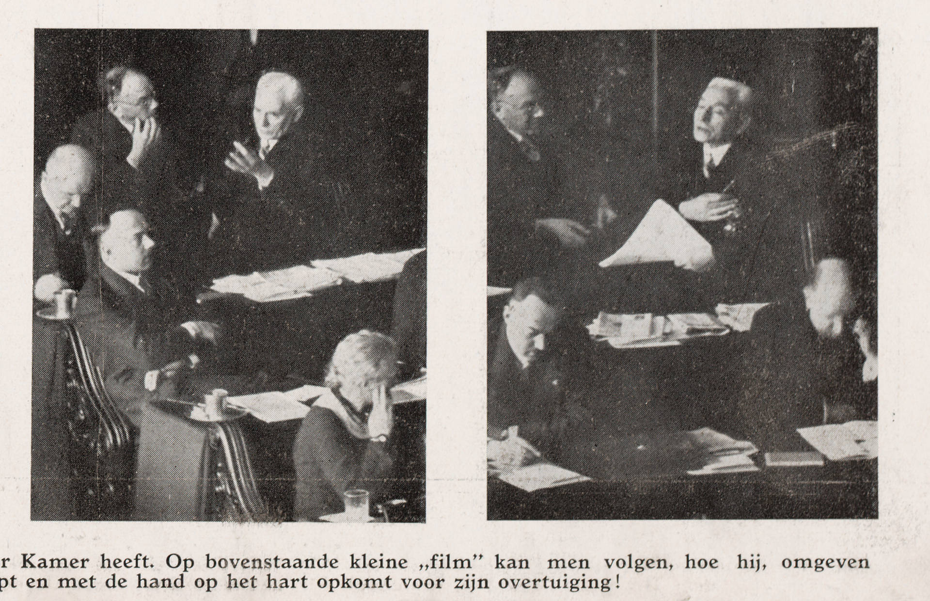 (Afbeelding 2) Het parlementaire duel in de Senaat. Foto Erich Salomon, in: Het Leven, 29 feb. 1936.