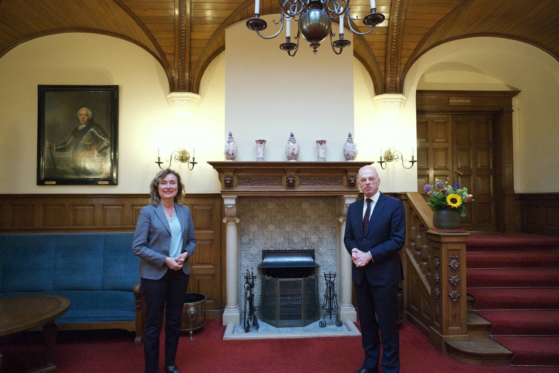 Tweede Kamervoorzitter Vera Bergkam en Eerste Kamervoorzitter Jan Anthonie Bruijn