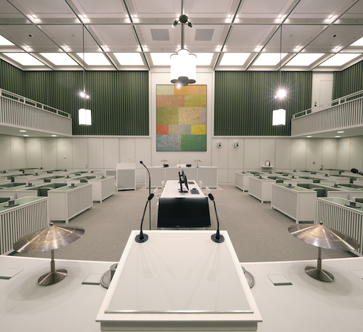 Plenaire zaal Eerste Kamer - huisvesting Kazernestraat