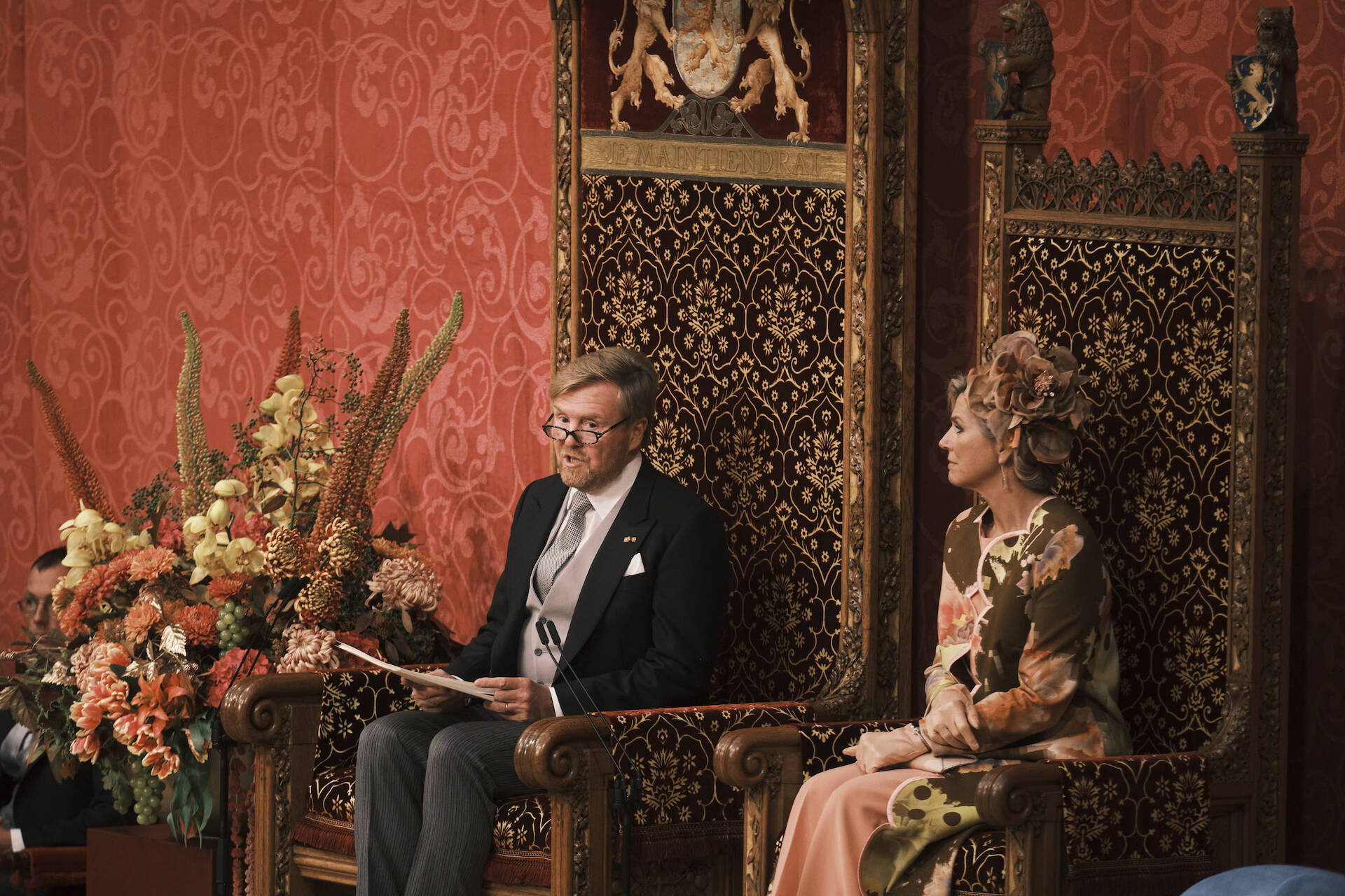 Koning Willem-Alexander tijdens het voorlezen van de troonrede