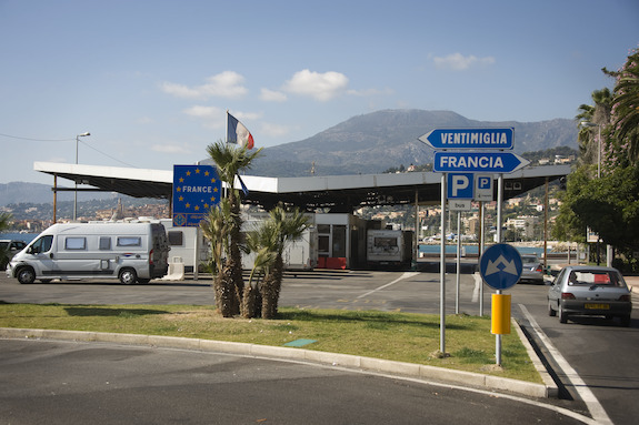 Grensovergang in Schengengebied